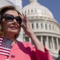 House Speaker Nancy Pelosi, shown outside the U.S. Capitol on July 25, has been working on legislation aimed at lowering the cost of prescription drugs, a rare shared priority with President Trump.