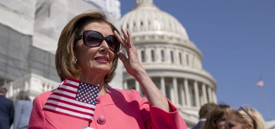 House Speaker Nancy Pelosi, shown outside the U.S. Capitol on July 25, has been working on legislation aimed at lowering the cost of prescription drugs, a rare shared priority with President Trump.