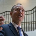 Rep. Adam Schiff (D-Calif.), chairman of the House Intelligence Committee, speaks with reporters about a whistleblower complaint on Thursday.
