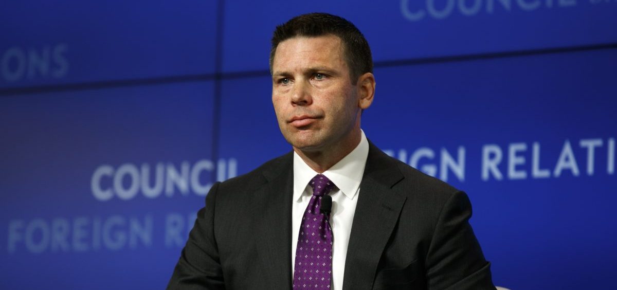 Acting Homeland Security Secretary Kevin McAleenan listens to a question at the Council on Foreign Relations on Monday in Washington, D.C.