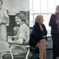 Left: Nina Totenberg (from left), Linda Wertheimer and Cokie Roberts photographed around 1979. Right: Totenberg, Wertheimer and Roberts pictured more recently at NPR headquarters.