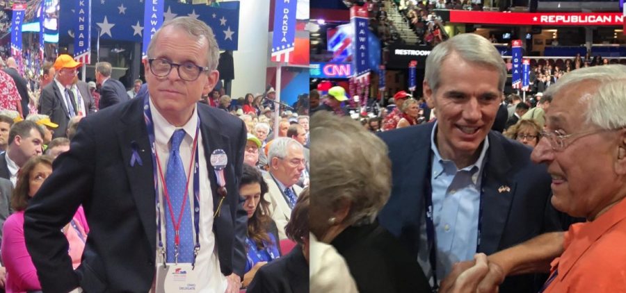 Gov. Mike DeWine (then Ohio Attorney General) and U.S. Sen. Rob Portman were on the floor of the 2016 Republican National Convention, during which Donald Trump got the party's nomination for president.