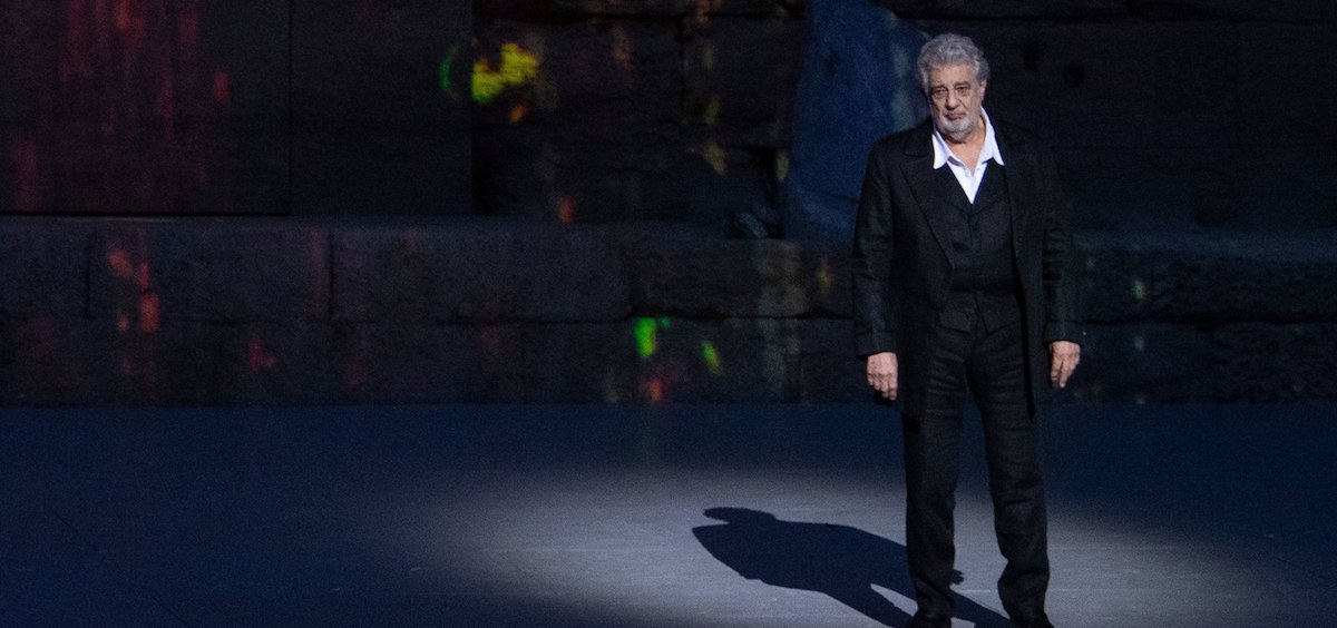 Plácido Domingo on stage in July. Domingo was scheduled to perform at New York's Metropolitan Opera on Wednesday but withdrew following accusations of harassment.