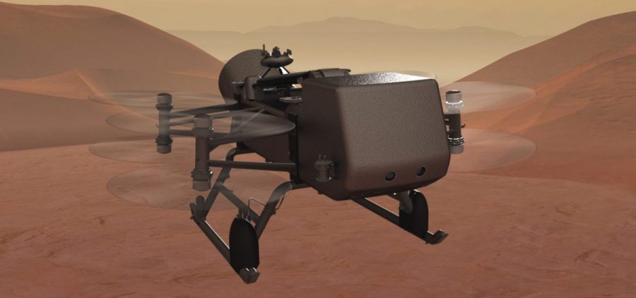 NASA's Dragonfly mission will hop across Saturn's moon Titan, taking samples and photos.