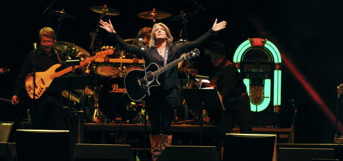 Kathy Mattea performs at the George Jones Tribute - Playin' Possum: The Final No Show, at the Bridgestone Arena in Nashville, Tenn.