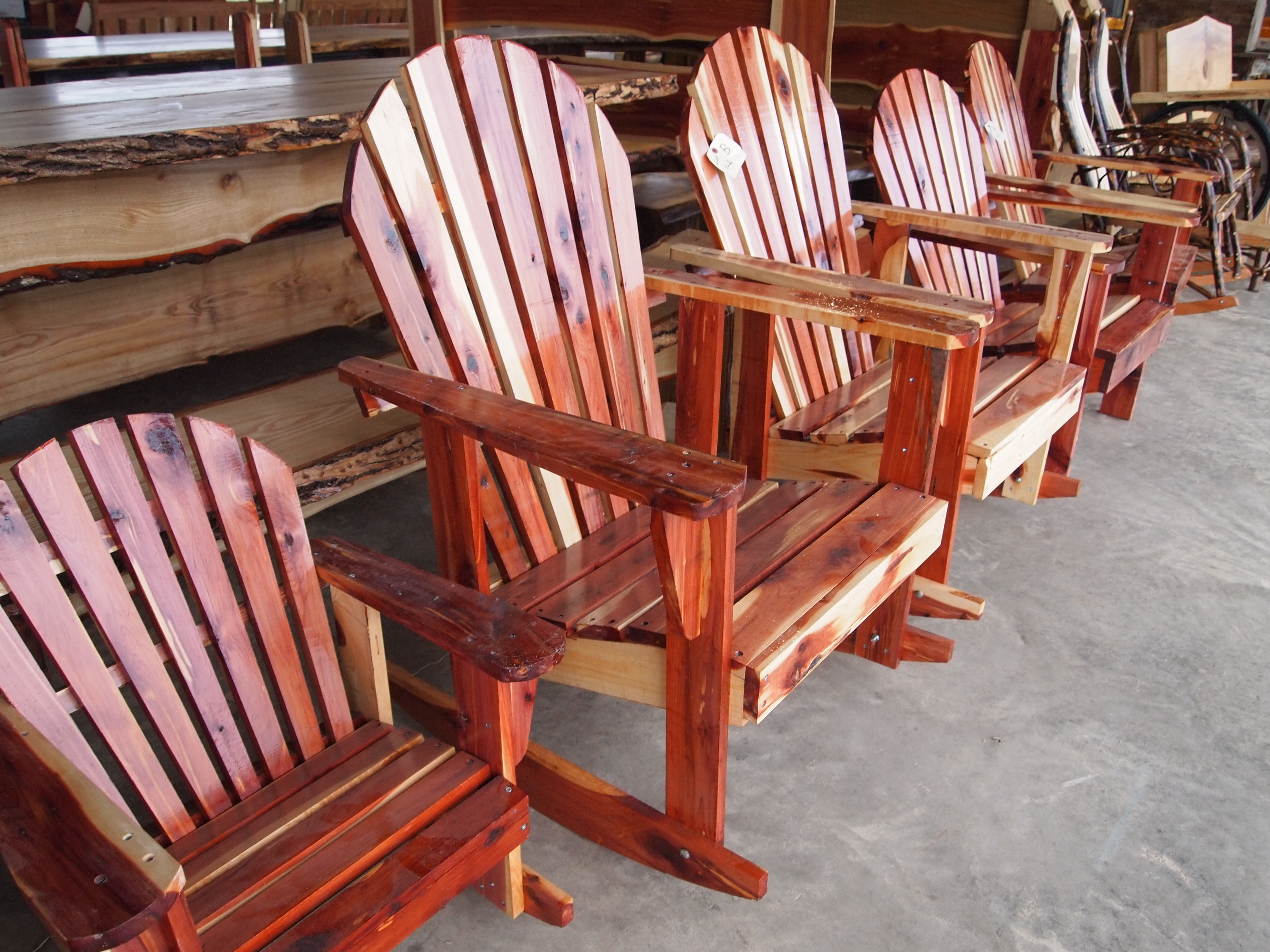 Handmade wooden rocking chairs