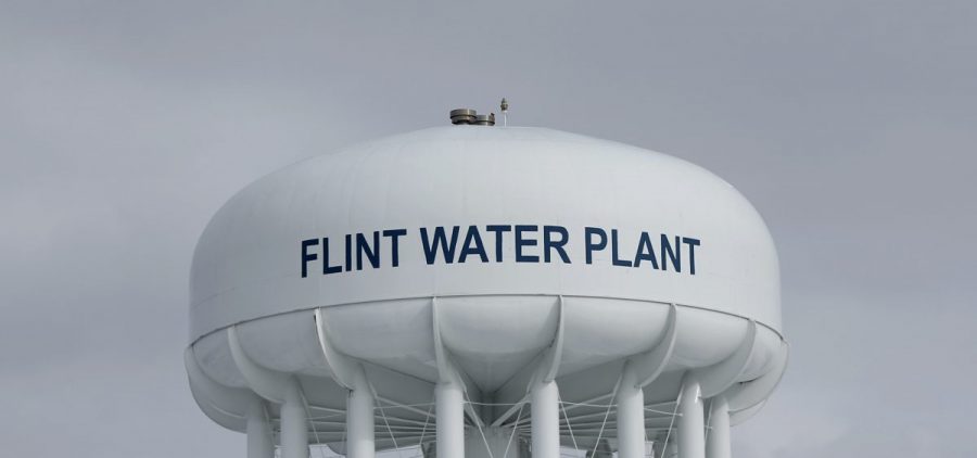 The Flint Water Plant tower in 2016.