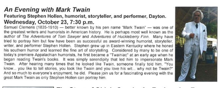 An Evening with Mark Twain flier