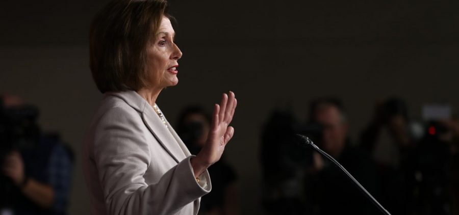 House Speaker Nancy Pelosi announced on Monday that the House will vote to formalize its impeachment inquiry into President Trump. Above, she speaks to reporters earlier this month.