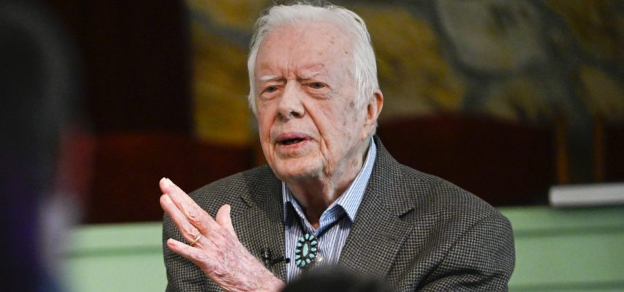 Former President Jimmy Carter is having surgery to relieve pressure on his brain Tuesday. He's seen here earlier this month, teaching Sunday school at his church in Plains, Ga.