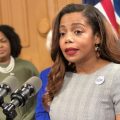 Rep. Erica Crawley (D-Columbus) discusses her bill to create an anonymous hotline to report possible wage discrimination.