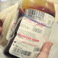Donated blood is seen at The American Red Cross donation center in Scranton, Pa., on Monday, March 9, 2020. Due to the flu season and coronavirus, donations are down across the country
