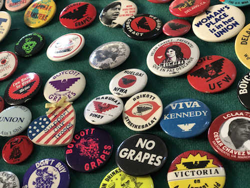 display of political pins
