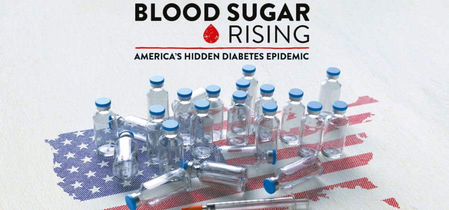 insulin bottles on image of USA for program "Blood Sugar Rising"