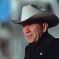 George W. Bush PORTRAIT SHOTS OF THE PRESIDENT WEARING A COWBOY HAT