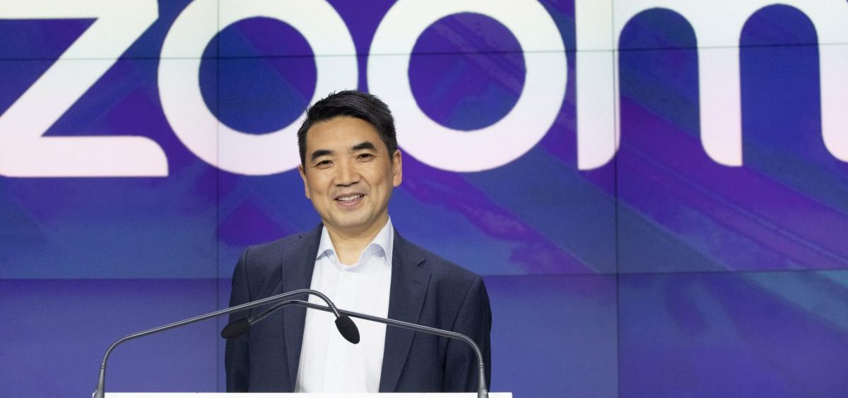 Zoom CEO Eric Yuan attends the opening bell at Nasdaq as his company holds its IPO in New York. The company's seen a massive growth in users amidst the coronavirus pandemic.
