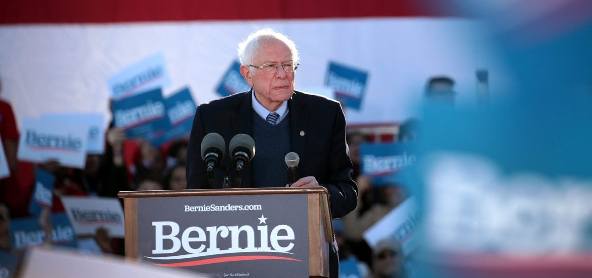 Bernie Sanders speaks at a campaign rally in Chicago on March 7.