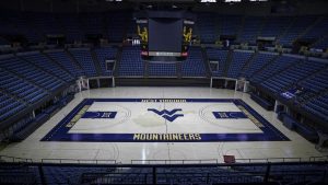 picture of an empty basketball arena