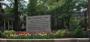 Ohio University's class gateway at College Green, photographed on May 2, 2019