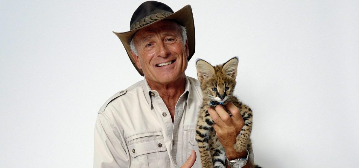 Wildlife advocate Jack Hanna poses for a portrait with a serval cub on Monday, Oct. 12, 2015 in New York