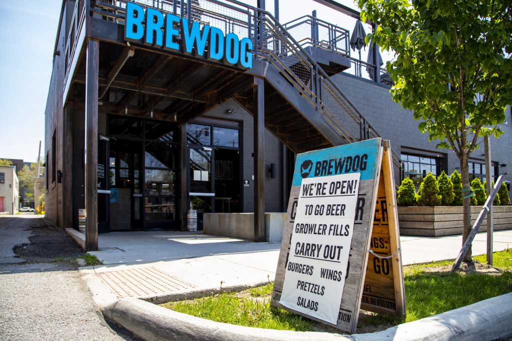 BrewDog in Franklinton offered carryout food when bars and restaurants were closed, but has since reopened for service.