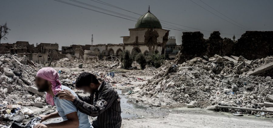 A view of Al Nuri Mosque where ISIS declared the caliphate in 2015. Mosul, Iraq.