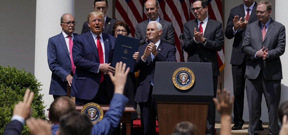 President Trump, pictured June 5, signs a bill extending the time period for businesses to use funds from the Paycheck Protection Program. On Saturday he signed a bill extending the deadline to apply for the program.