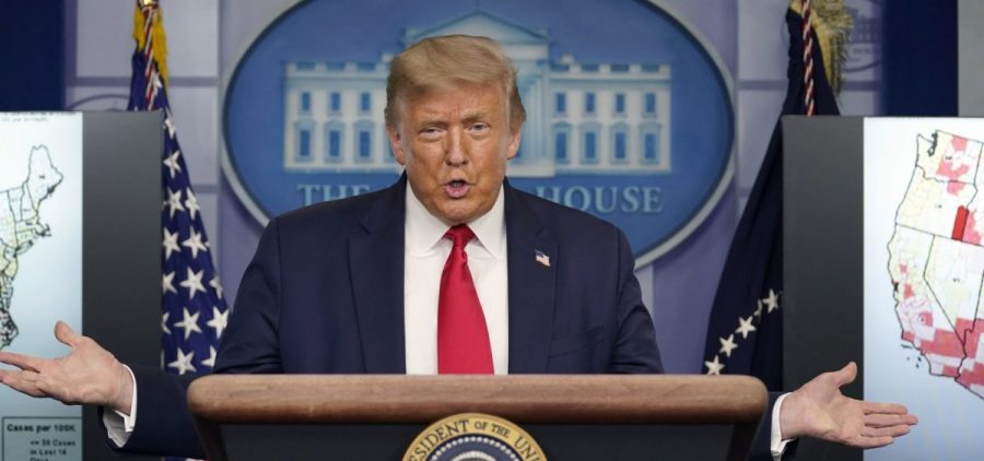 President Donald Trump speaks during a news conference at the White House on Thursday, July 23, 2020.