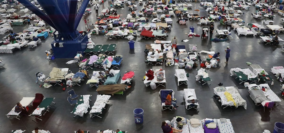 In August 2017, the George R. Brown Convention Center in Houston was over capacity after floodwaters from Hurricane Harvey inundated the city. This hurricane season, congregate shelters — from school gyms to vast convention centers — risk becoming infection hot spots if evacuees pack into them as they have in the past.