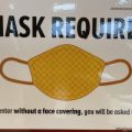 A "masks required" sign on a store in central Ohio