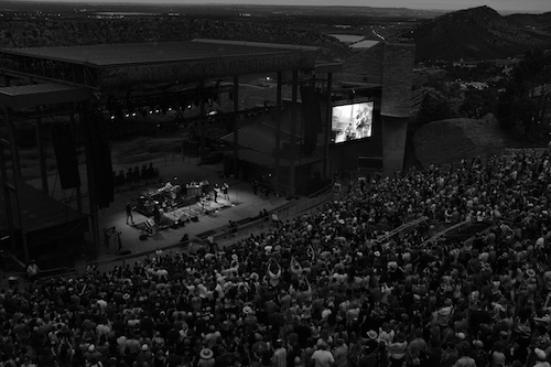 The Avett Brothers performing in the stunning natural setting of Colorado’s Red Rocks Park and Amphitheatre