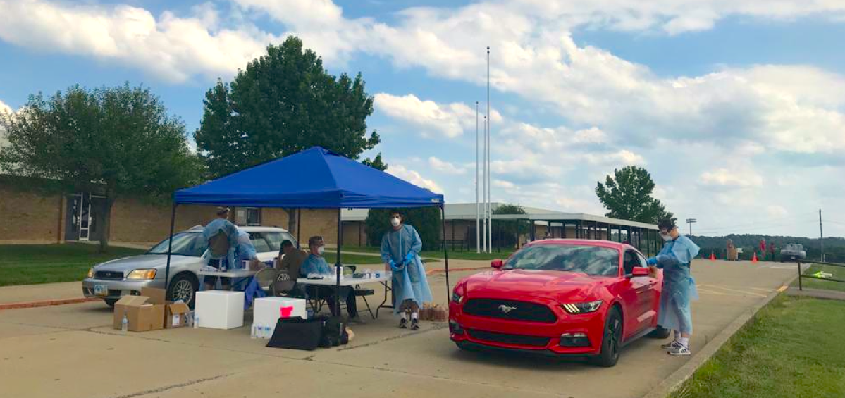 The National Guard and the Athens City-County Health Department administered free pop-up COVID-19 tests at the Athens High School parking lot in August.