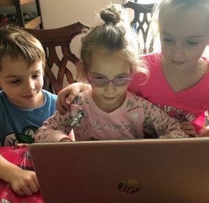 Children working on computer