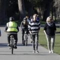 It's been 101 days since the last case of community transmission of COVID-19 in New Zealand, and life has largely returned to normal. Above: Residents exercise at Hagley Park in Christchurch on Sunday.