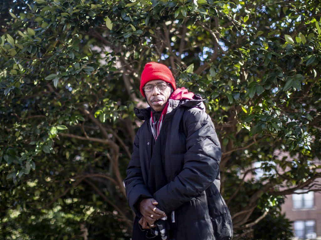 Curtis Lang Sr. is a convicted sex offender who hasn't registered for years. He is pictured at Meridian Hill/Malcolm X Park in Washington, D.C., in January 2020.