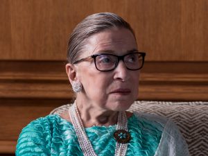 Supreme Court Justice Ruth Bader Ginsburg is pictured in the justice's chambers in Washington, D.C., during an interview with NPR's Nina Totenberg in September 2016.