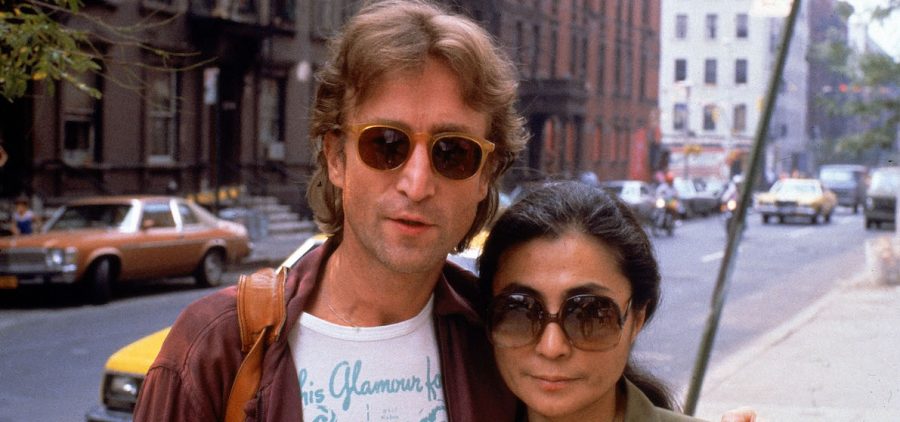 John Lennon and Yoko Ono in New York City.