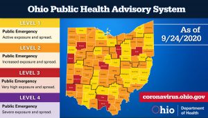 The Ohio Public Health Advisory map for Sept. 24