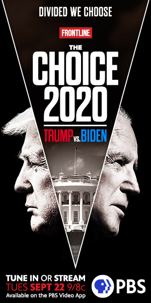 Trump v Biden with white house between them