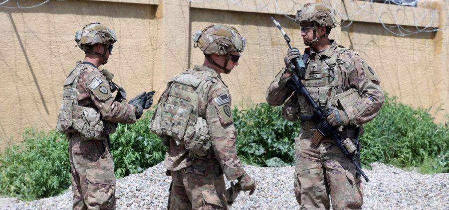 U.S. troops participated in a March handover to the Iraqi Army in Kirkuk, Iraq. The U.S. plans to draw down its troop numbers in the country this month.