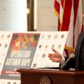 Attorney General Dave Yost announcing the results of Operation Autumn Hope at a press conference at the Statehouse.
