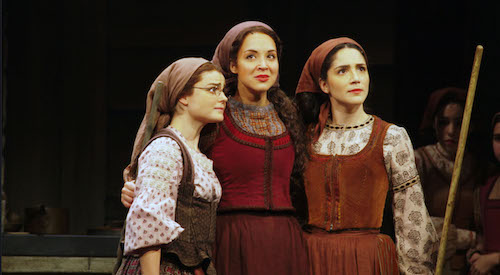 Three women in costume from “Fiddler on the Roof.”