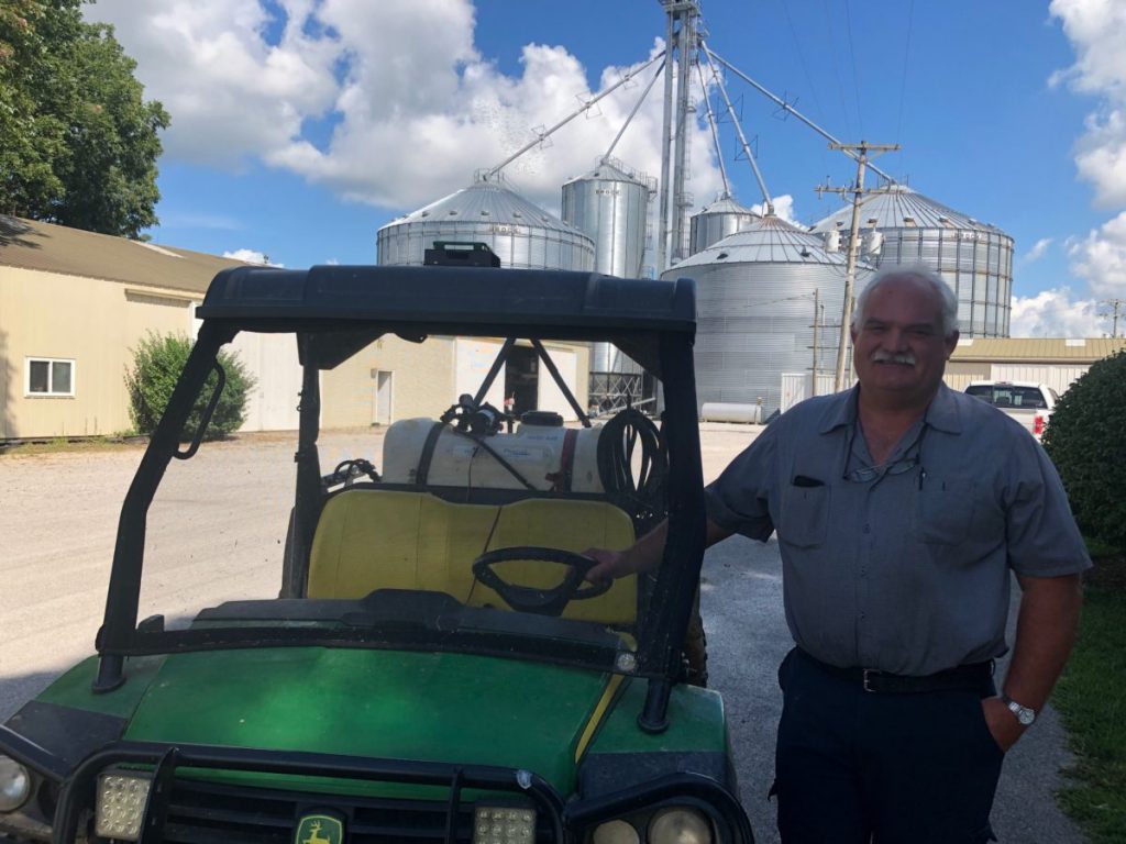 Western KY farmer Tom Folz, pictured last year, fears a prolonged trade war.