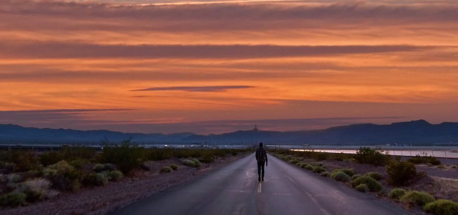 "Power Trip" director Jonathan Scott approaches the Nevada Solar One farm outside of Boulder City, Nevada.