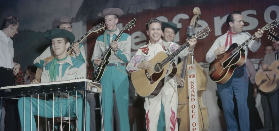 Little Jimmy Dickens on the Grand Ole Opry, Nashville, c.1955.
