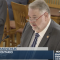 Rep. Mark Romanchuk (R-Ontario) presents his bill, HB772, to Ohio Senate Energy and Public Utilities Committee.