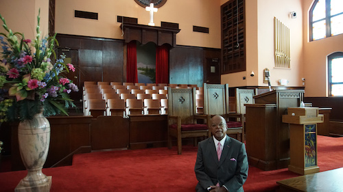 Henry Louis Gates Jr. inside of Historic Ebenezer Baptist Church in Atlanta, GA