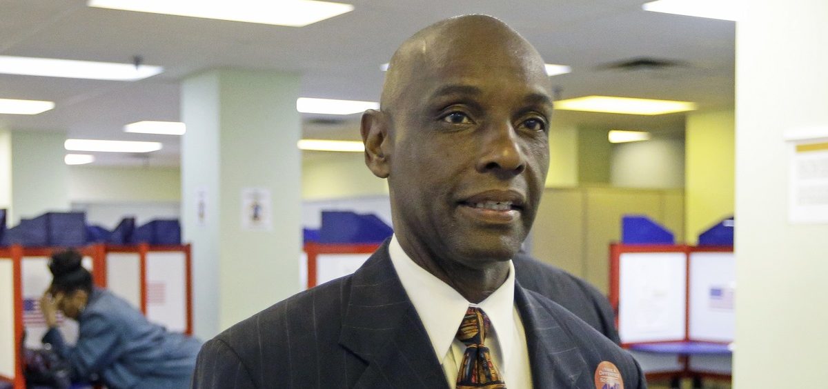 This Tuesday, Oct. 7, 2014 file photo shows Ohio senate candidate Cecil Thomas arriving at the Hamilton County Board of Elections, on the first day of early voting in Cincinnati.