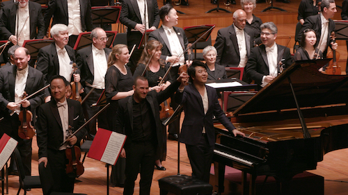 Conductor Yannick Nezet-Seguin with pianist Lang Lang.