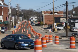 Stimson Avenue in Athens is a sea of orange construction cones as the street gets a $7 million makeover.